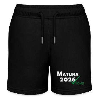 Matura 2026 Done - Kinder Organic Joggingshorts Mini Bolter von Stanley/Stella - Schwarz - Vorne
