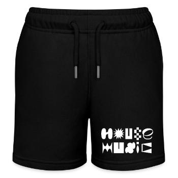 House Music fancy typography logo design T-Shirt - Kids Organic Sweat Shorts by Stanley/Stella - black - Front