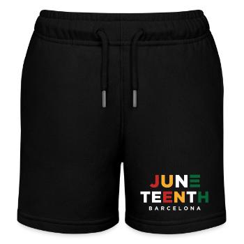 Juneteenth Barcelona Farbblock - Kinder Organic Joggingshorts Mini Bolter von Stanley/Stella - Schwarz - Vorne