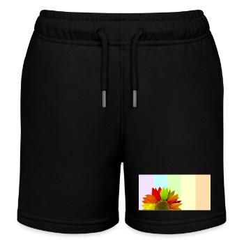 Bunte Regenbogen-Sonnenblume – Pastellstreifen-Aesthet - Kinder Organic Joggingshorts Mini Bolter von Stanley/Stella - Schwarz - Vorne