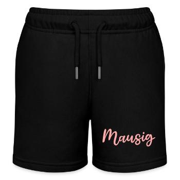 Design de lettrage rose souris - Short de jogging enfant bio Stanley/Stella - noir - Devant