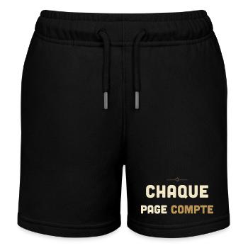 Chaque Page Compte - Cadeau Lecteur - Short de jogging enfant bio Stanley/Stella - noir - Devant