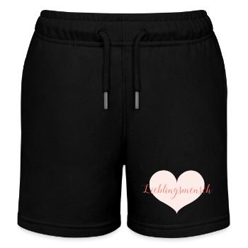 Lieblingsmensch mit Herz - Kinder Organic Joggingshorts Mini Bolter von Stanley/Stella - Schwarz - Vorne