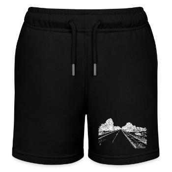 Einsame romantische Straße ins Nirgendwo - Kinder Organic Joggingshorts Mini Bolter von Stanley/Stella - Schwarz - Vorne