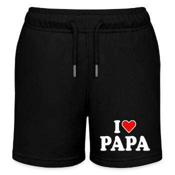 I love papa - Kinder Organic Joggingshorts Mini Bolter von Stanley/Stella - Schwarz - Vorne