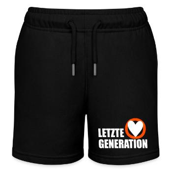 Letzte Generation - Design 5 - Kinder Organic Joggingshorts Mini Bolter von Stanley/Stella - Schwarz - Vorne