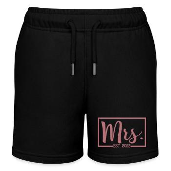 Frau Est. 2023 Verlobung Brautdusche Hochzeit - Kinder Organic Joggingshorts Mini Bolter von Stanley/Stella - Schwarz - Vorne