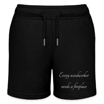 carpenter girl tshirts job fun cutter geek - Kinder Organic Joggingshorts Mini Bolter von Stanley/Stella - Schwarz - Vorne