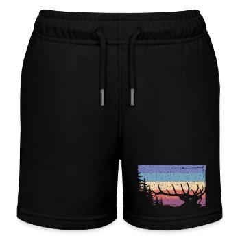 Hirsch - Kinder Organic Joggingshorts Mini Bolter von Stanley/Stella - Schwarz - Vorne