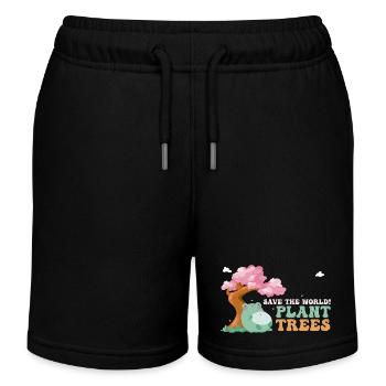 Rette die Welt, pflanze Bäume - Niedlicher Frosch - Laube - Kinder Organic Joggingshorts Mini Bolter von Stanley/Stella - Schwarz - Vorne