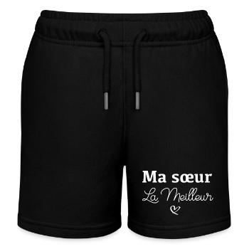 Ma sœur La Meilleur - Short de jogging enfant bio Stanley/Stella - noir - Devant