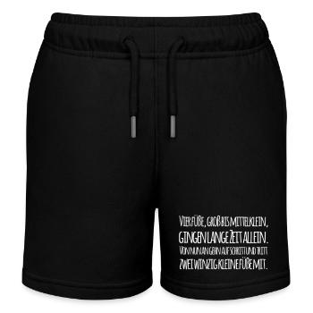 Baby Sayings - Gift for Pregnancy Birth - Kids Organic Sweat Shorts by Stanley/Stella - black - Front