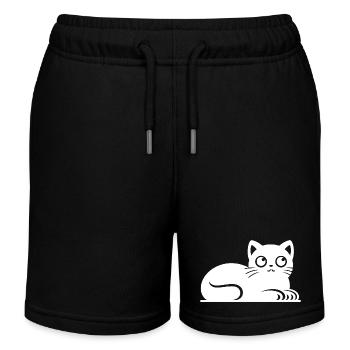 Petit chat gras Dessin - Short de jogging enfant bio Stanley/Stella - noir - Devant