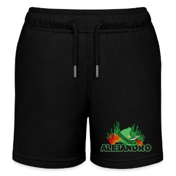 Alejandro name - Kids Organic Sweat Shorts by Stanley/Stella - black - Front