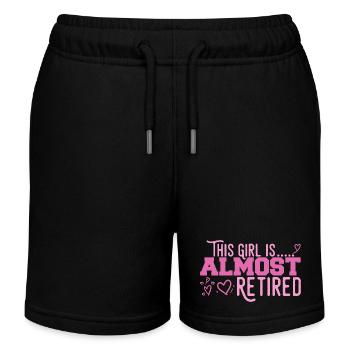 This Girl Almost Retired - Kids Organic Sweat Shorts by Stanley/Stella - black - Front