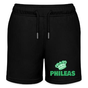 Vorname Phileas - Kinder Organic Joggingshorts Mini Bolter von Stanley/Stella - Schwarz - Vorne