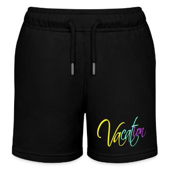 Vacation Spruch Text Insel Strand Schriftzug Logo - Kinder Organic Joggingshorts Mini Bolter von Stanley/Stella - Schwarz - Vorne