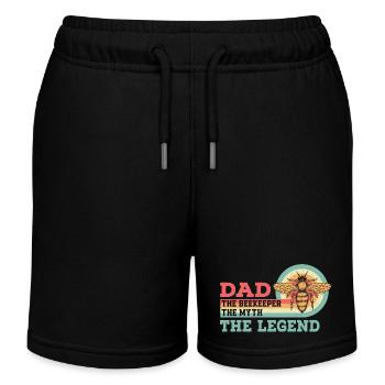Dad The Beekeeper The Myth The Legend Apiarist Bee - Kinder Organic Joggingshorts Mini Bolter von Stanley/Stella - Schwarz - Vorne