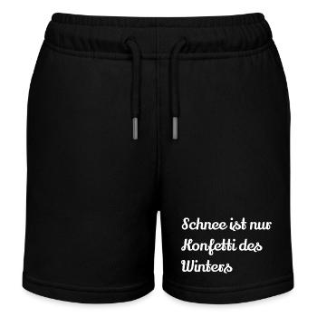 Schnee ist nur Konfetti des Winters Geschenkidee - Kinder Organic Joggingshorts Mini Bolter von Stanley/Stella - Schwarz - Vorne