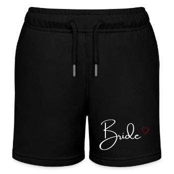 Roter Herzflansch - Kinder Organic Joggingshorts Mini Bolter von Stanley/Stella - Schwarz - Vorne