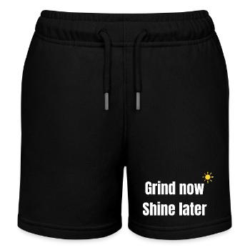 Arbeite Jetzt strahlen später - Kinder Organic Joggingshorts Mini Bolter von Stanley/Stella - Schwarz - Vorne