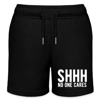 Shhh No One Cares - Kids Organic Sweat Shorts by Stanley/Stella - black - Front