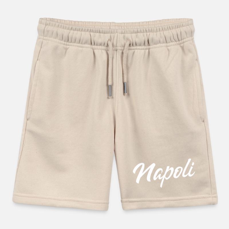 Napoli Script lettering Kids Organic Sweat Shorts by Stanley/Stella