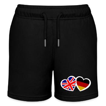 England and Germany Love - Kids Organic Sweat Shorts by Stanley/Stella - black - Front