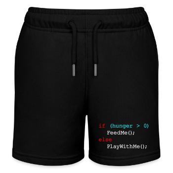 Wenn Hunger mich füttert, sonst spiel mit mir - JavaScript - Kinder Organic Joggingshorts Mini Bolter von Stanley/Stella - Schwarz - Vorne