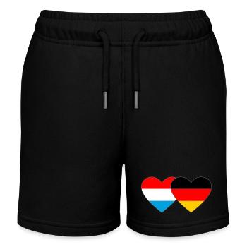 Luxembourg Allemagne Flag Heart - Short de jogging enfant bio Stanley/Stella - noir - Devant