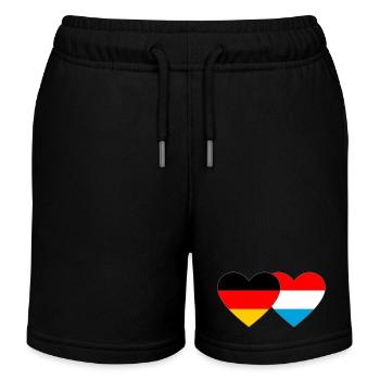 Allemagne Luxembourg Drapeau Coeur - Short de jogging enfant bio Stanley/Stella - noir - Devant
