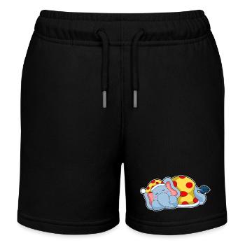 Elefant Schlafen Schlafanzug - Kinder Organic Joggingshorts Mini Bolter von Stanley/Stella - Schwarz - Vorne