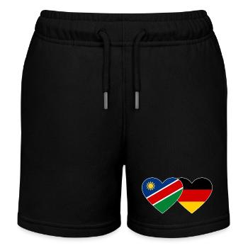 Namibia Germany Flag Heart - Kids Organic Sweat Shorts by Stanley/Stella - black - Front