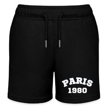 Paris 1980 Design - Kinder Organic Joggingshorts Mini Bolter von Stanley/Stella - Schwarz - Vorne
