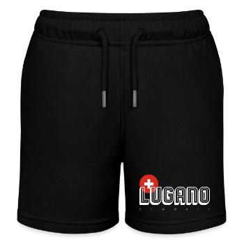 Logo de la croix suisse de Lugano - Short de jogging enfant bio Stanley/Stella - noir - Devant