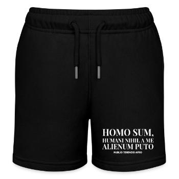 T-Shirt Homo sum humani nihil a me alienum puto - Kinder Organic Joggingshorts Mini Bolter von Stanley/Stella - Schwarz - Vorne