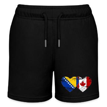 Bosnien Kanada Flagge Herz used - Kinder Organic Joggingshorts Mini Bolter von Stanley/Stella - Schwarz - Vorne
