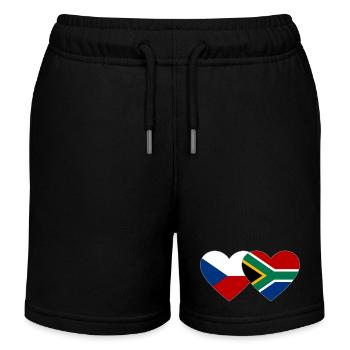 Tschechien Südafrika Flagge Herz - Kinder Organic Joggingshorts Mini Bolter von Stanley/Stella - Schwarz - Vorne