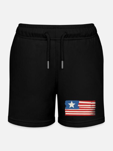 Une étoile Drapeau des États-Unis - Short de jogging enfant bio Stanley/Stella - noir