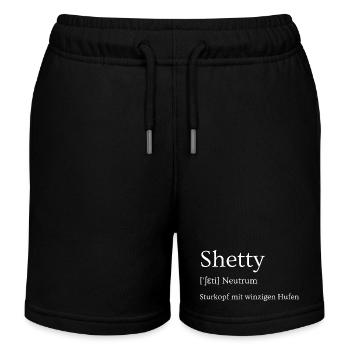 Shetty Shetland poney têtu minuscule avec des sabots - Short de jogging enfant bio Stanley/Stella - noir - Devant