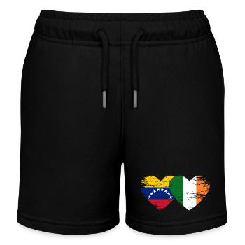 Venezuela Ireland Hearts Collage - Short de jogging enfant bio Stanley/Stella - noir - Devant