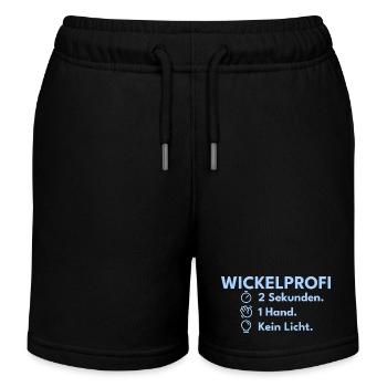Wrapping professional – 2 seconds. 1 hand. No light. - Kids Organic Sweat Shorts by Stanley/Stella - black - Front