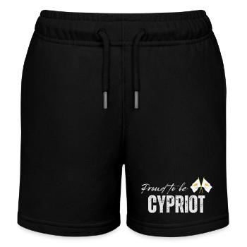 Zypern Flagge, Zypriotischer Stolz - Kinder Organic Joggingshorts Mini Bolter von Stanley/Stella - Schwarz - Vorne