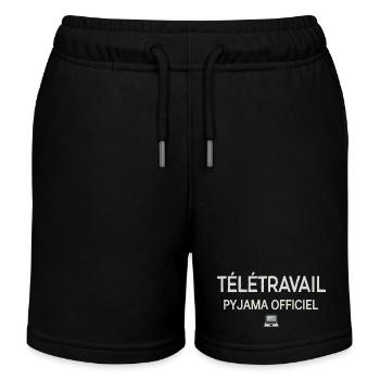Télétravail Pyjama Officiel - Short de jogging enfant bio Stanley/Stella - noir - Devant