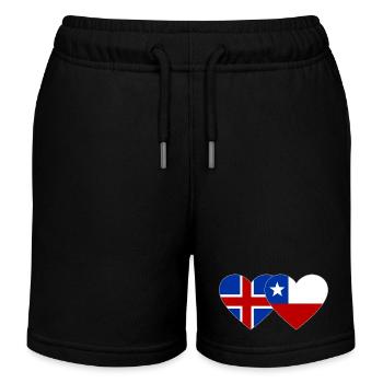 Island Chile Flagge Herz - Kinder Organic Joggingshorts Mini Bolter von Stanley/Stella - Schwarz - Vorne