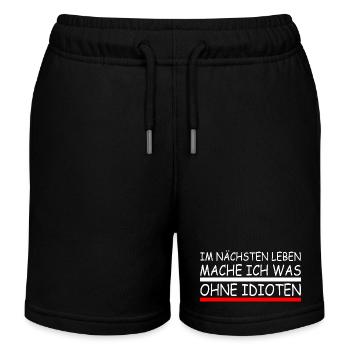 Im nächsten leben mache ich was ohne idioten - Kinder Organic Joggingshorts Mini Bolter von Stanley/Stella - Schwarz - Vorne