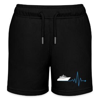 Yacht et battement de cœur - Short de jogging enfant bio Stanley/Stella - noir - Devant