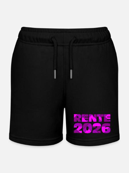 Rente 2026 , Abschied Rente - Kinder Organic Joggingshorts Mini Bolter von Stanley/Stella - Schwarz