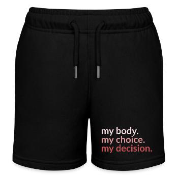 mon corps. my_choice. my_decision. - Short de jogging enfant bio Stanley/Stella - noir - Devant