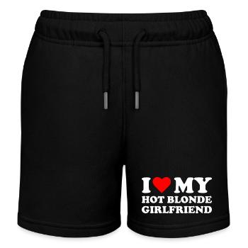 Ich liebe meine blonde Freundin - Kinder Organic Joggingshorts Mini Bolter von Stanley/Stella - Schwarz - Vorne